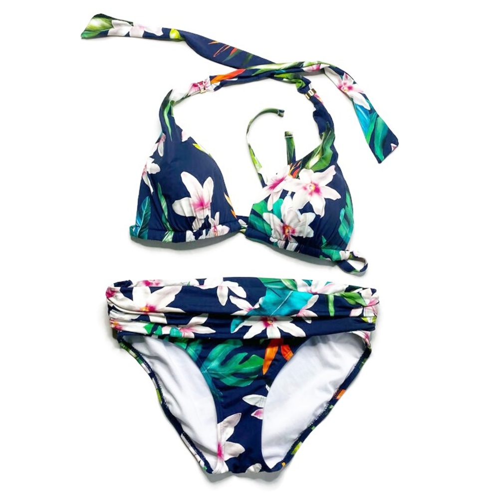 Lauren Ralph Lauren Floral Bikini Watercolor Blue - Picture 2 of 16